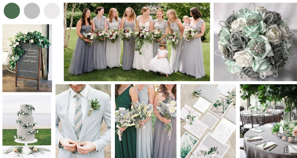 Greenery Grey wedding color theme