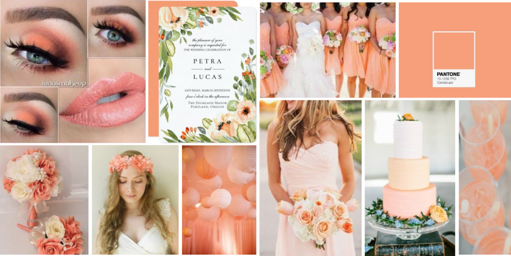 cantaloupe wedding color theme