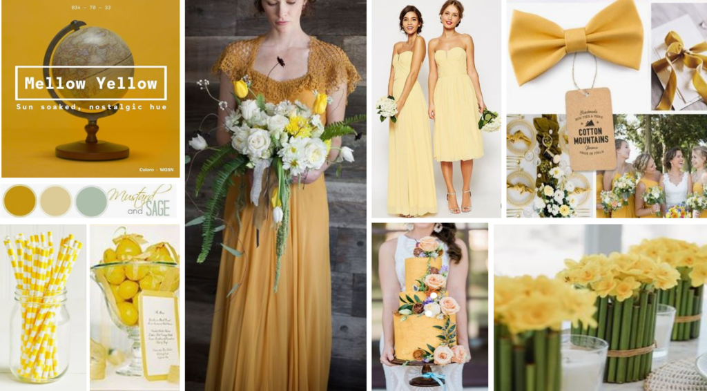 mellow yellow wedding color theme